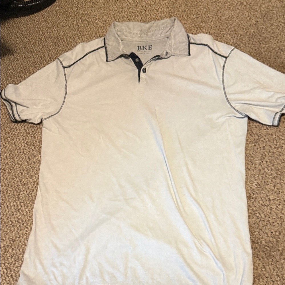 BKE Men's Light Gray Polo Shirt